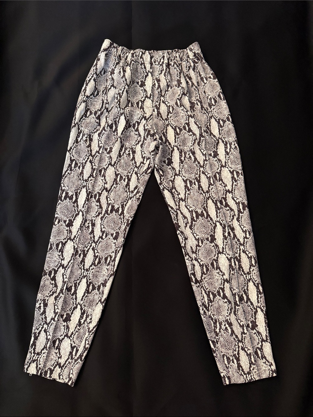 A.L.C. Black & White Snake-Print Skinny Pants